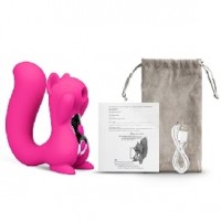 Squirrel 10 Function each end, Clitoral Sucking Massager Silicone PINK